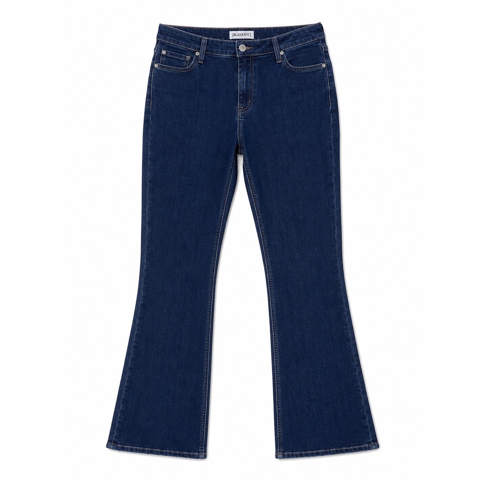 Blank NYC The Hoyt Flare Jeans Dark Indigo Blue Sustainable Denim 16W NEW